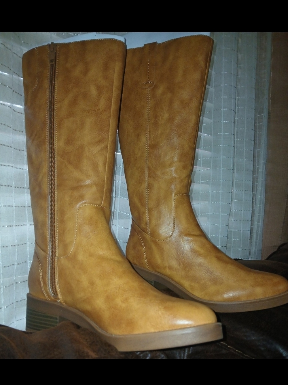 Women's Tall Zip-Back Riding Boots in Tan